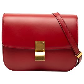 Céline Celine Rot Medium Kalbsleder Klassische Box Rot