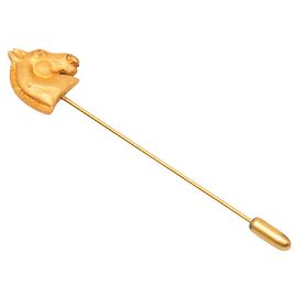 Horsenadel Brosche aus vergoldetem Modeschmuck von Hermès Golden