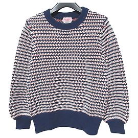Sommerstrickpullover Kate Spade New York Weiß Blau Orange Marineblau