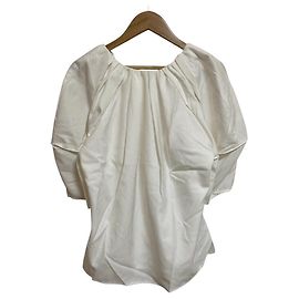 Autre Marque Mila Owen Gathered Structured Puff Sleeve Bluse Weiß