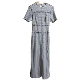 Autre Marque Snidel Gingham Mellow Kleid Weiß Blau