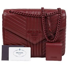 Prada Bolsa transversal de corrente Diagram Vermelho
