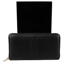 Saint Laurent Portefeuille long zippé Monogram Noir