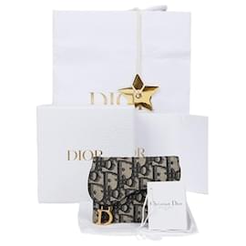 Dior Billetera con solapa de silla Azul