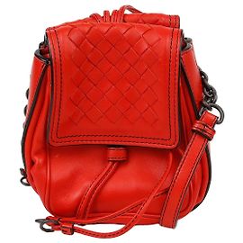 Bottega Veneta Borsa a tracolla Intrecciato Double Flap Rosso