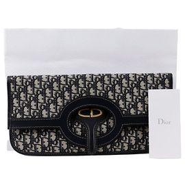 Dior Clutch de Dobra Obliqua Azul