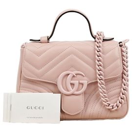 Gucci GG Marmont Mini Schultertasche mit Obergriff Pink
