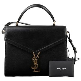 Saint Laurent Cassandra Medium Tote and Shoulder Bag Black