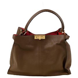 Fendi Bolsa Tote Grande Peekaboo X-Lite Marrom