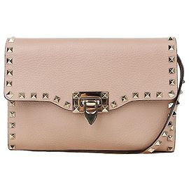 Valentino Borsa a tracolla Rockstud con pattina Rosa