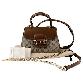 Gucci Horsebit Mini Top Handle Tote Shoulder Bag Brown