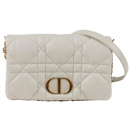 Dior Bolso Cruzado Mini Cannage Caro Blanco