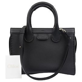 Chloé Edith Medium Schultertasche Schwarz