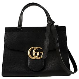 Gucci GG Marmont Mini Top Handle Tote Shoulder Bag Black