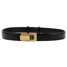 Saint Laurent Cinto com Fivela Chaniere Tamanho Preto