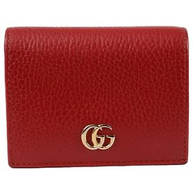 Gucci GG Marmont Card Case Wallet Red