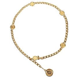 Chanel Cinto com fivela de logotipo CC Dourado