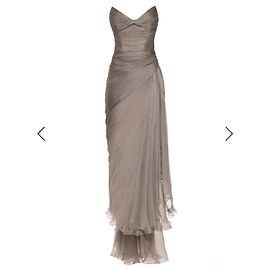 Autre Marque Maria Lucia Hohan Heidi Seiden Midi Kleid Grau Grau Olivgrün