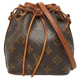 Borsa a spalla mini Nano Noé Monogram Louis Vuitton Marrone