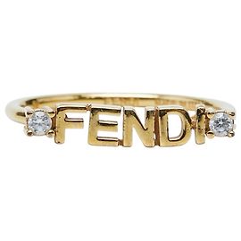 Anello con logo Fendi D'oro