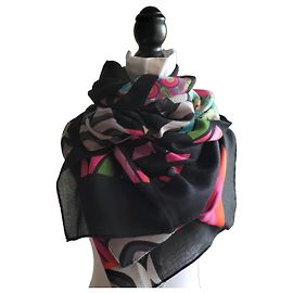 Nouvelle écharpe maxi multicolore DESIGUAL Noir Multicolore