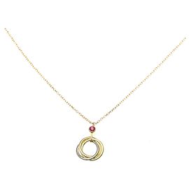 Colar Baby Trinity da Cartier com Safira Rosa Dourado