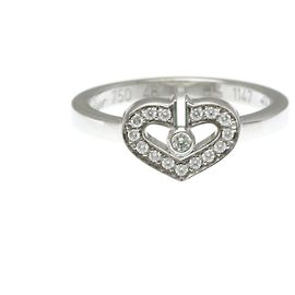 Anillo C Corazón Cartier en Oro Blanco Plata