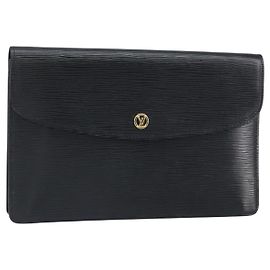 LOUIS VUITTON Clutch Epi Montaigne 27 Schwarz M52652 LV Auth hk3270 Schwarz