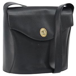 Borsa a Spalla Christian Dior in Pelle Nera Oro Auth 160970 Nero D'oro