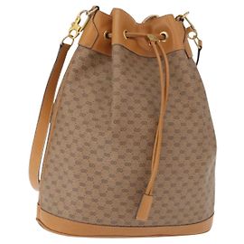 Gucci Bolsa de Ombro Micro GG Supreme PVC Bege Ouro Auth 162968 Bege Dourado