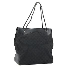 Borsa a Spalla GG Canvas Gucci Nera Argento 109141 Auth 158449 Nero Argento