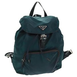 PRADA Rucksack aus Nylon grün silber authentisch 161433 Silber Grün