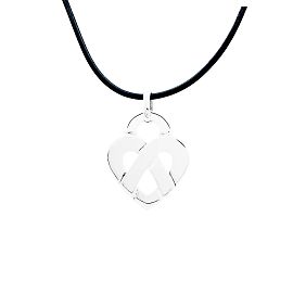 Pendentif Poiray, "Coeur Entrelacé", or blanc. Autre