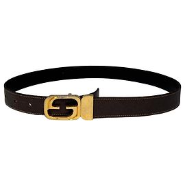 Cinto de couro vintage Gucci marrom Marrom