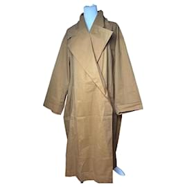 Trench coat de algodón vintage Issey Miyake marrón claro M Camello