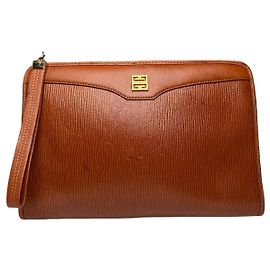 Clutch de couro vintage Givenchy marrom Laranja