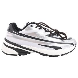 Baskets Diesel D-Airspeed Low-Striped en Ripstop enduit en Argent, Taille 43 EU Gris