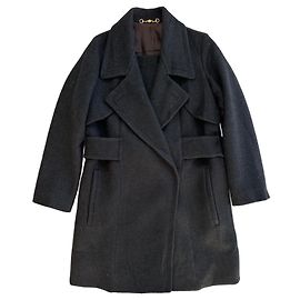 Gucci Double Breasted Wool Coat Grey Grey