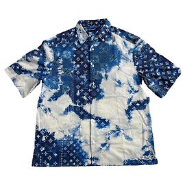 Camicia Louis Vuitton Monogram Bandana in cotone blu e bianca Bianco Blu Multicolore Monogramma