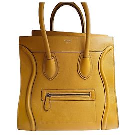 Céline Sac à main Celine Luggage en cuir jaune Jaune