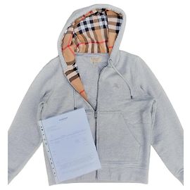 Moletom com capuz Burberry cinza de algodão Cinza