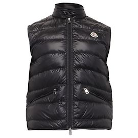 Gilet Moncler Gui in poliamide nera Nero