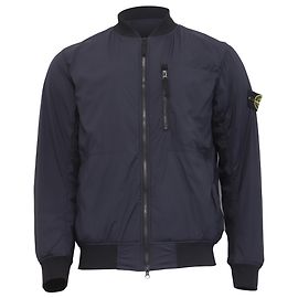Giacca bomber con zip in Polartec di Stone Island in nylon blu navy Blu Blu navy