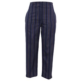 Burberry gestreifte cropped Hose aus blauer Wolle Andere