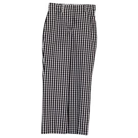Calças retas em poliéster preto com padrão Gingham da Burberry Outro