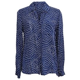 Camicia stampata Lorelei in seta blu di Diane von Furstenberg Altro