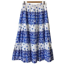 Falda de voile de algodón floral Polo de Ralph Lauren Blanco Azul