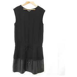 Autre Marque Vestido em couro Vince com combinação Preto