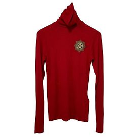 Top de punto con cuello alto Polo Ralph Lauren Roja