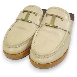 Mule de couro T Timeless da Tod's Bege